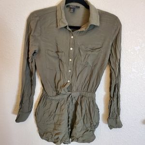 Olive Green Long Sleeve Romper